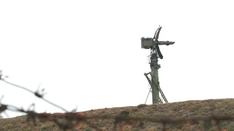 Radar for missile base Stock Footage 30413216