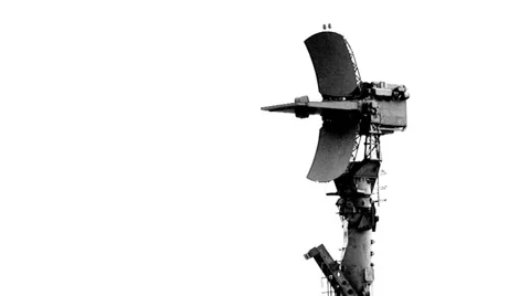 Radar for missile base Stock Footage 30413495