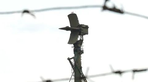Radar for missile base Stock Footage 30413535