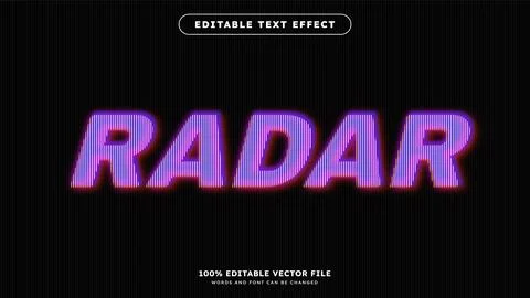 Radar Modern Editable text effect template Suitable for digital tech theme .. Stock Illustration