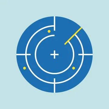 Radar navigation icon, flat design vector illustration Stock-Illustration
