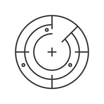 Radar navigation icon, line design vector illustration Stock-Illustration