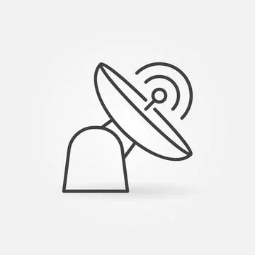 Radar or Parabolic Antenna vector thin line concept icon Stock-Illustration