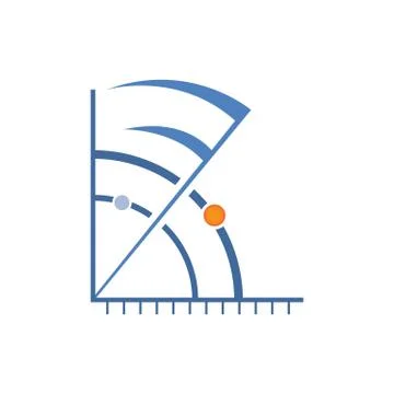 Radar or sonar logo vector Stock Illustration