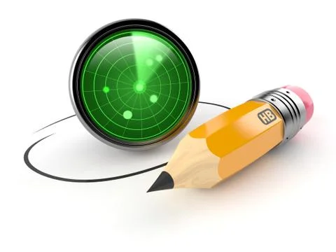 Radar with pencil Stock Illustration