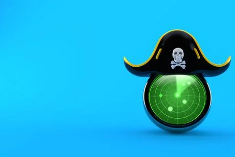 Radar with pirate hat Stock Illustration