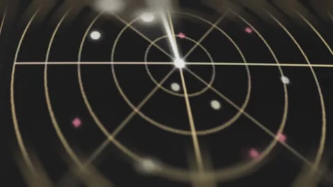 Radar predicts approaching object trajectory Stock Footage 342497610