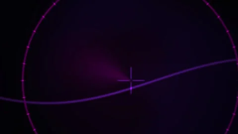 Radar Purple Line Wave Motion on Dark Screen Display for Tech Background Stock Footage 343757319