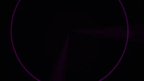 Radar Purple Neon Circle with Rotating Light Beam Sweep on Black Background Stock Footage 343757259