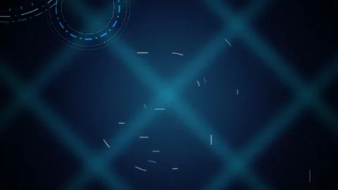 Radar reticle HUD graphic elements spinning seamless loop background Stock Footage 345761171