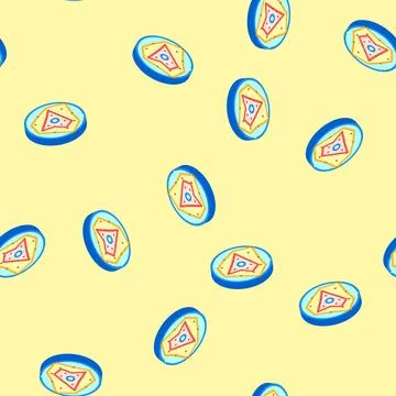 Radar risk isometric icon seamless pattern Stock Illustration
