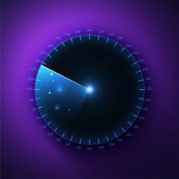 Radar round screen background. Vector illustration Stock Illustration