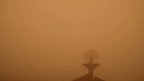 Radar in a sandstorm Stock Footage 100844638
