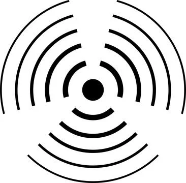 Radar Scan Sonar Pulse Circular Waves Pain icon set Stock Illustration