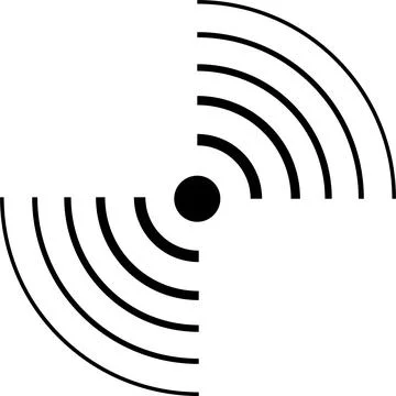 Radar Scan Sonar Pulse Circular Waves Pain icon set Stock Illustration