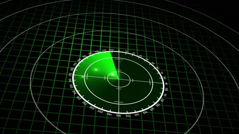 Radar scanner, detecting multiple bogeys objects in range. Stock Footage 146130014