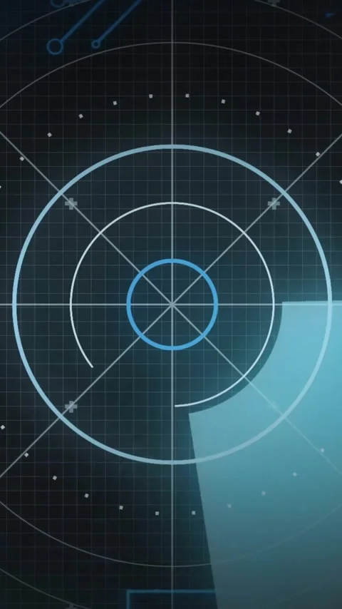 Radar scanning animation with blue digital interface and circuit patterns Stock Footage 319976040