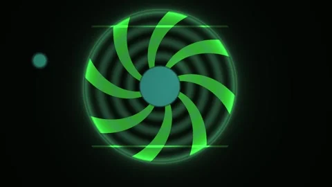 Radar Scanning Interface Animation with Glowing Green Abstract Elements Stock Footage 343757823