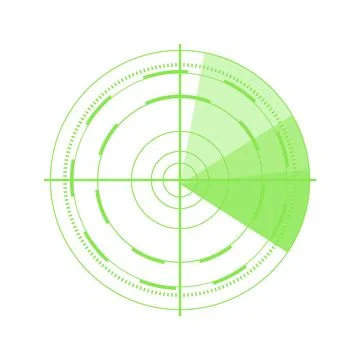 Radar scanning interface displaying target detection technology Stock Illustration