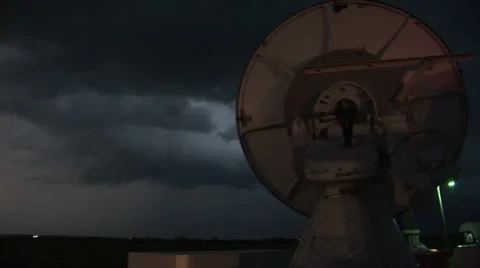 Radar scanning lightning storm Stock Footage 12764843