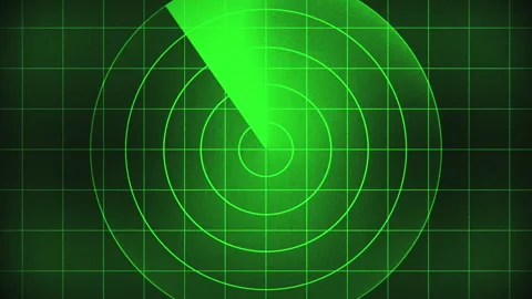 Radar scanning screen on grid background zooming in and out loop animation. Stock Footage 343481418