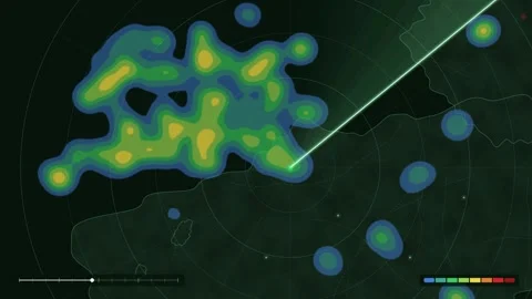 Radar Scope Weather Visualization Storm Detection Animation Dynamic Weather Stock Footage 347414525