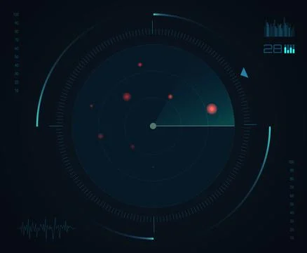 Radar screen background. Vector sonar Stock Illustration