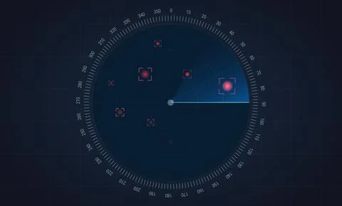 Radar screen background. Vector sonar Stock Illustration