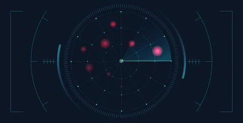 Radar screen background. Vector sonar Stock Illustration