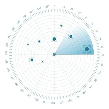 Radar screen background. Vector sonar Stock Illustration