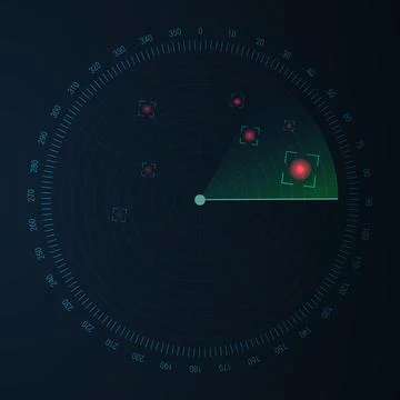 Radar screen background. Vector sonar Stock Illustration