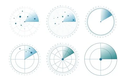 Radar screen background. Vector sonar Stock Illustration