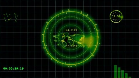 Radar screen digital mapping system abstract background 스톡 일러스트