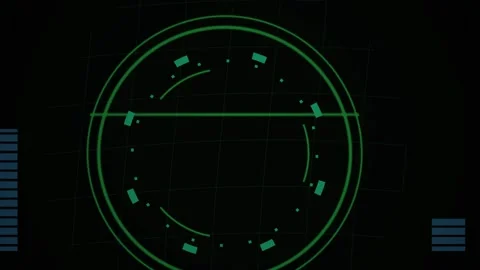 Radar Screen Display Interface Technology. Stock Footage 334892863