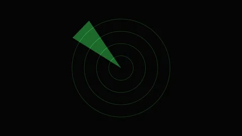 Radar screen display with rotating green arrow indicating direction and pro.. Stock Footage 340942835