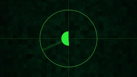 Radar Screen Displaying Circular Progress Animation With Green Scan Lines A.. Stock Footage 342422746