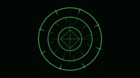 Radar screen displaying green circular patterns and signals Stock Footage 340210512