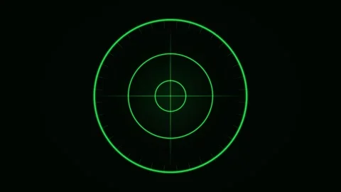 Radar screen with green circular graph showing detection Stock Footage 340276794