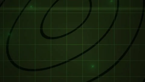 Radar Screen Green Grid Target Tracking Motion Graphic Display Stock Footage 343758308