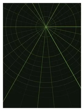 Radar screen grid with circular lines and target crosshairs on dark backgroun Stock Illustration