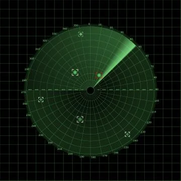 Radar screen on grid Stock Illustration