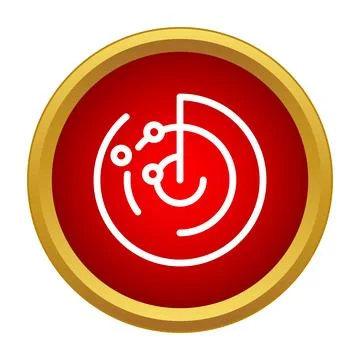 Radar screen icon showing scanning and detection system Stock Illustration