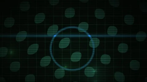 Radar Screen Interface with Green Grid and Blue Scanning Circle for Futuris.. Stock Footage 343758585