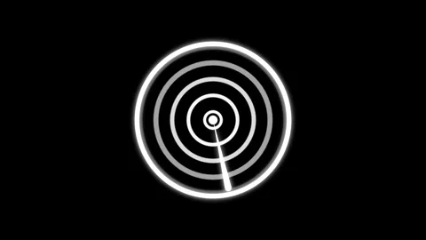 Radar screen interface scanning motion graphic with concentric circles and .. Stock Footage 333878185