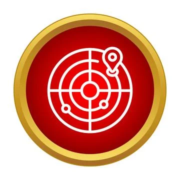 Radar screen locating target with map pin icon 스톡 일러스트