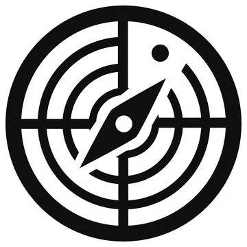 Radar Screen Navigation Vector Icon Illustrazione stock