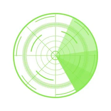 Radar screen scanning an area digital interface Stock Illustration