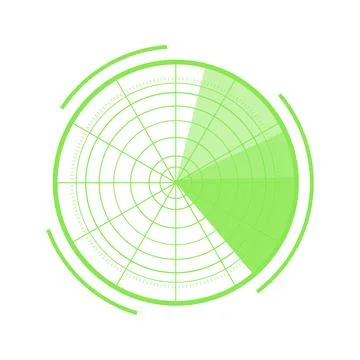Radar screen scanning a digital tracking interface Stock Illustration