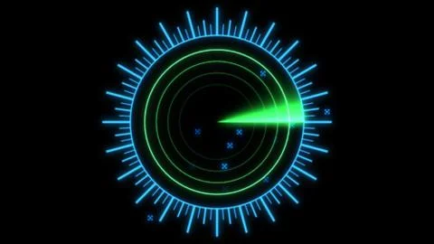 A radar screen is scanning for signals 3d illustration Illustrazione stock