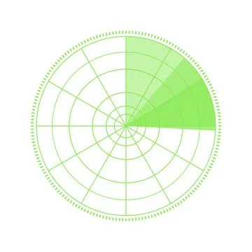 Radar screen scanning sweep with green waves Illustrazione stock